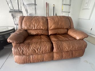 Loveseat And Recliner-Leather- Best Offer