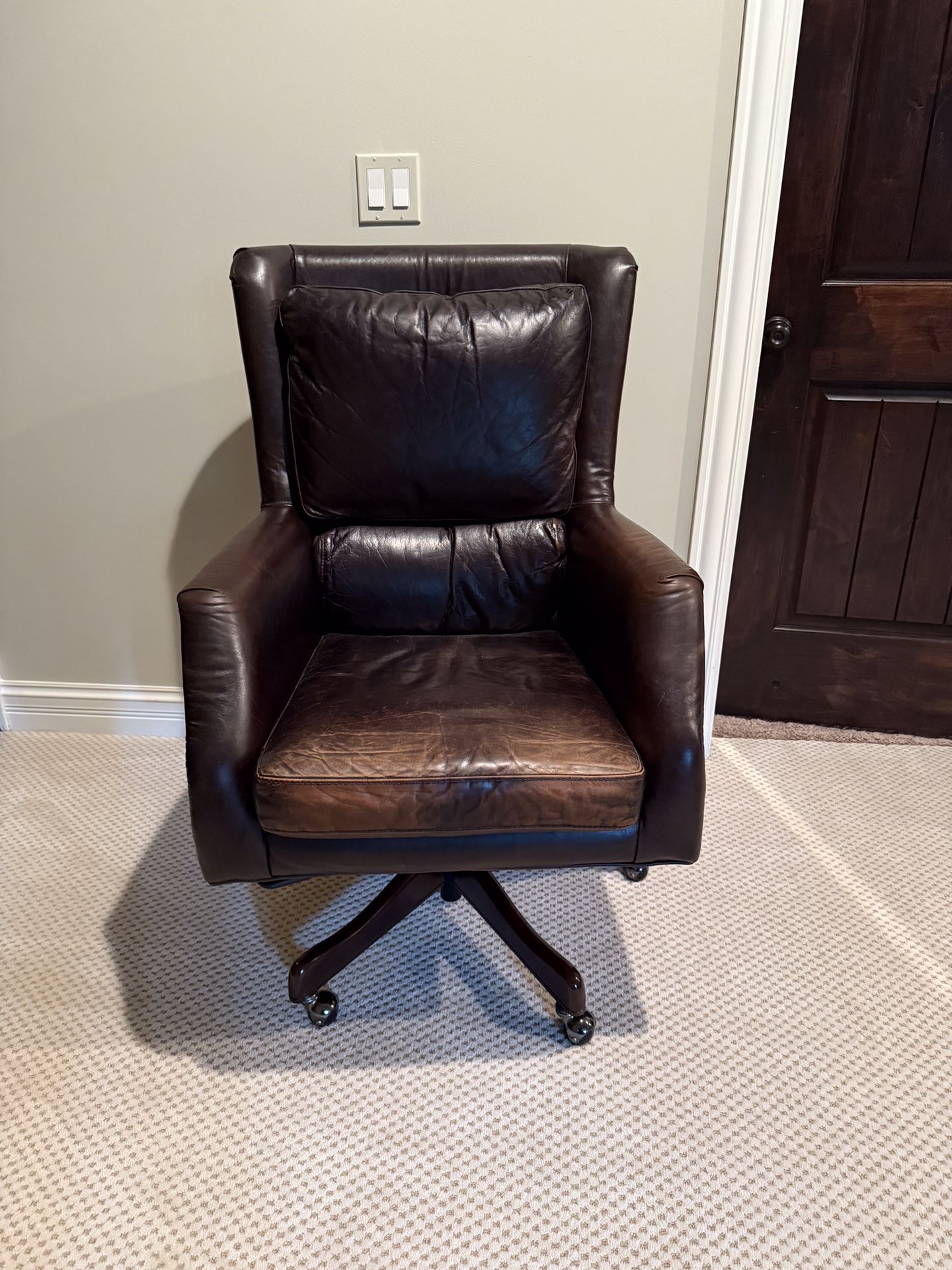 Leather Executive Office Chair Arhaus “Alex Leather Desk Chair” - Brown $1500 OBO