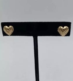 14k solid Gold Stud Earrings Heart Shaped