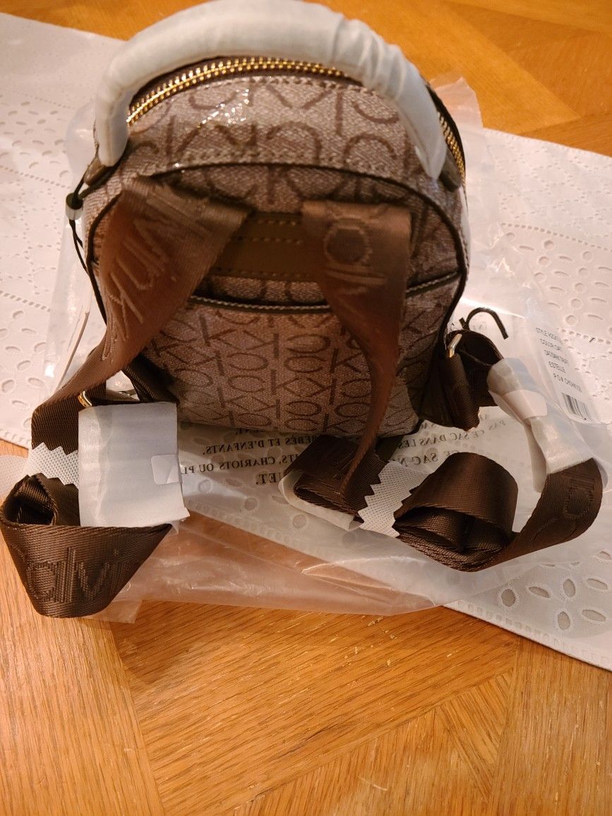 Calvin Klein Estelle Taupe Backpack Purse Tote NWT r168
