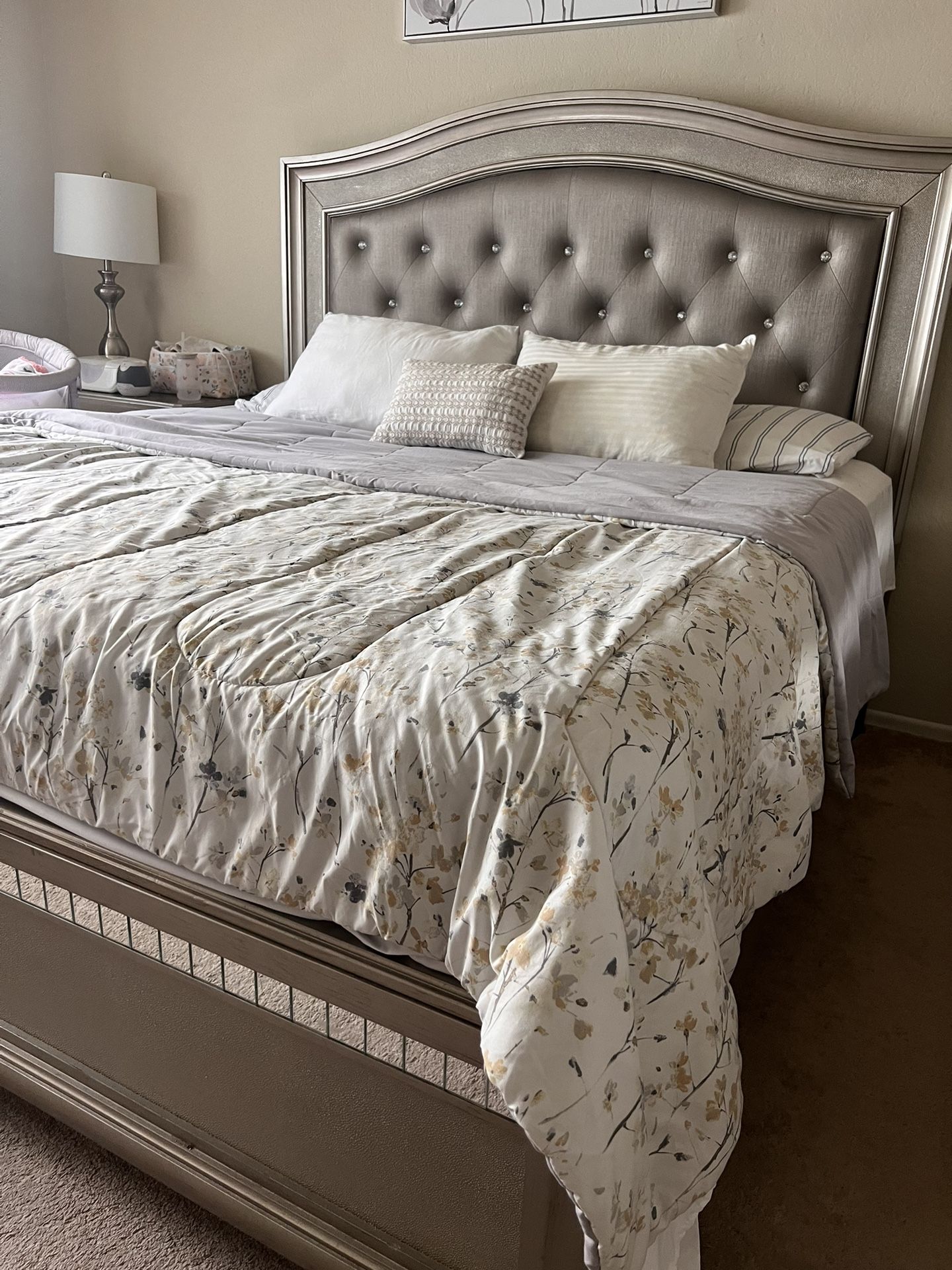 King Size Bed, dresser, nightstand Table