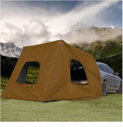 ZONGTI SUV Tent for Camping - 4-6 Person Waterproof Windproof Tailgate Tent (118" L x 78.7" W x 78.7" H, Khaki) Universal Fit for Most SUVs, Trucks & 
