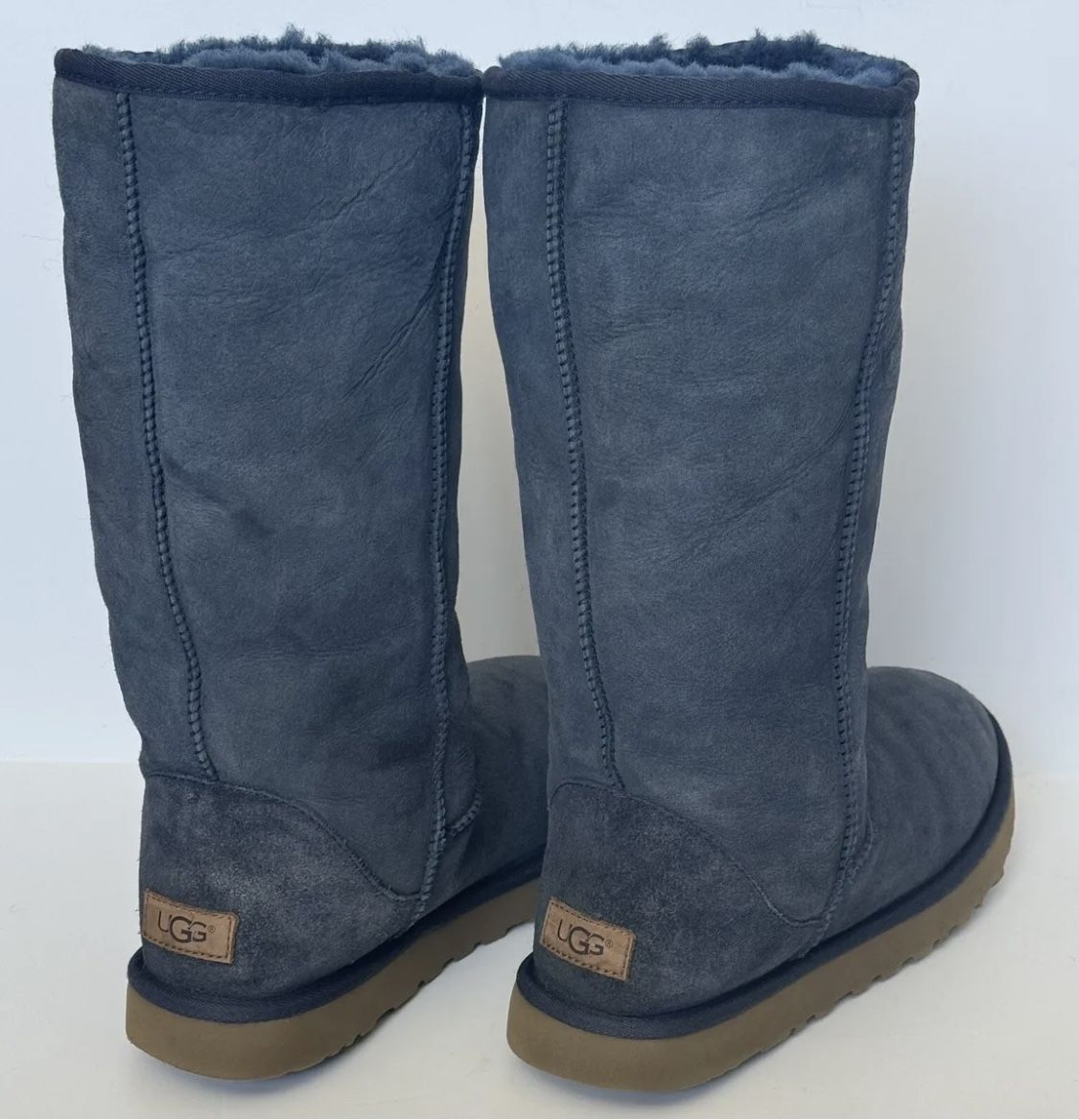 UGG Australia Classic Tall Blue Shearling Suede Womens Boots US 11