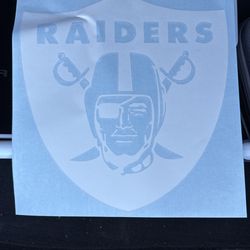 Raiders 15” White Decal