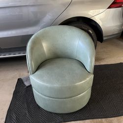 Green PU Leather Chair
