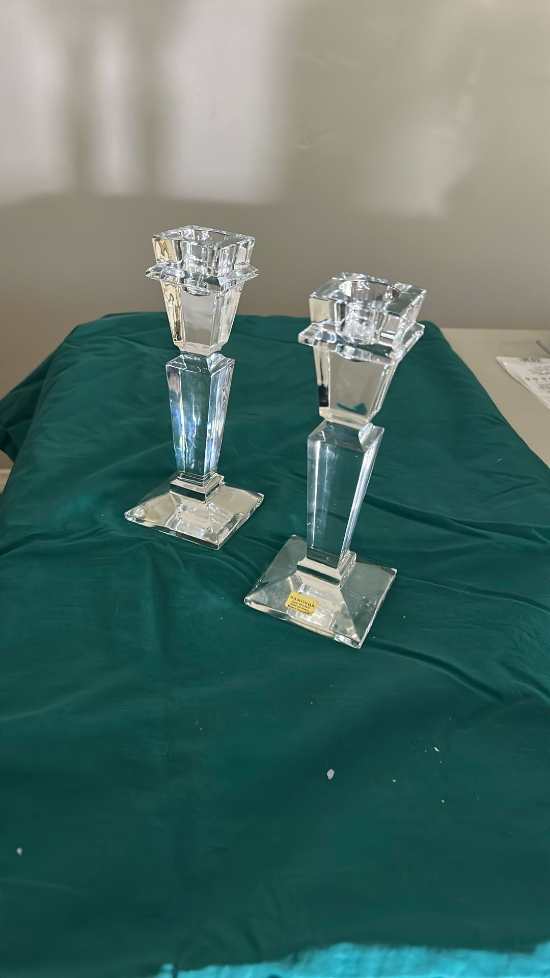 CRYSTAL-  candle stick holders