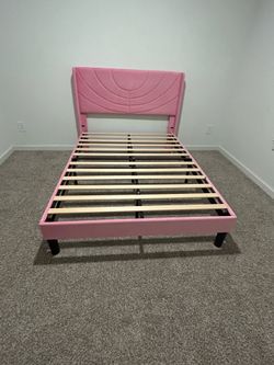 Pink full size bed frame
