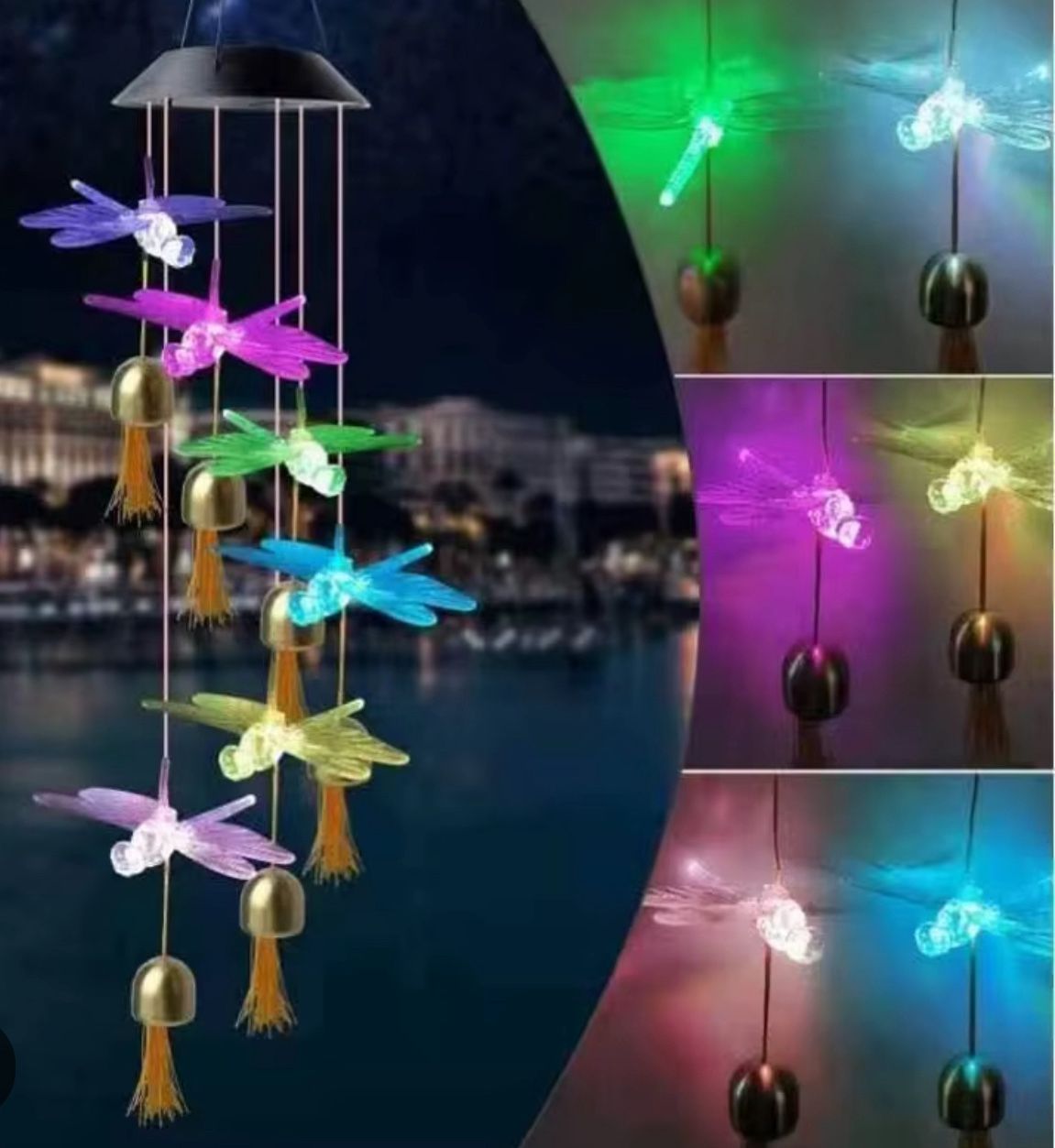 LED dragonfly wind chime, new: $