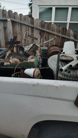 Lots of vintage yard decor ,too much selling, vintage metal water pump,snow White set of status 7 dwarfs ,Angels,ceramic stands, vintage tools to hang