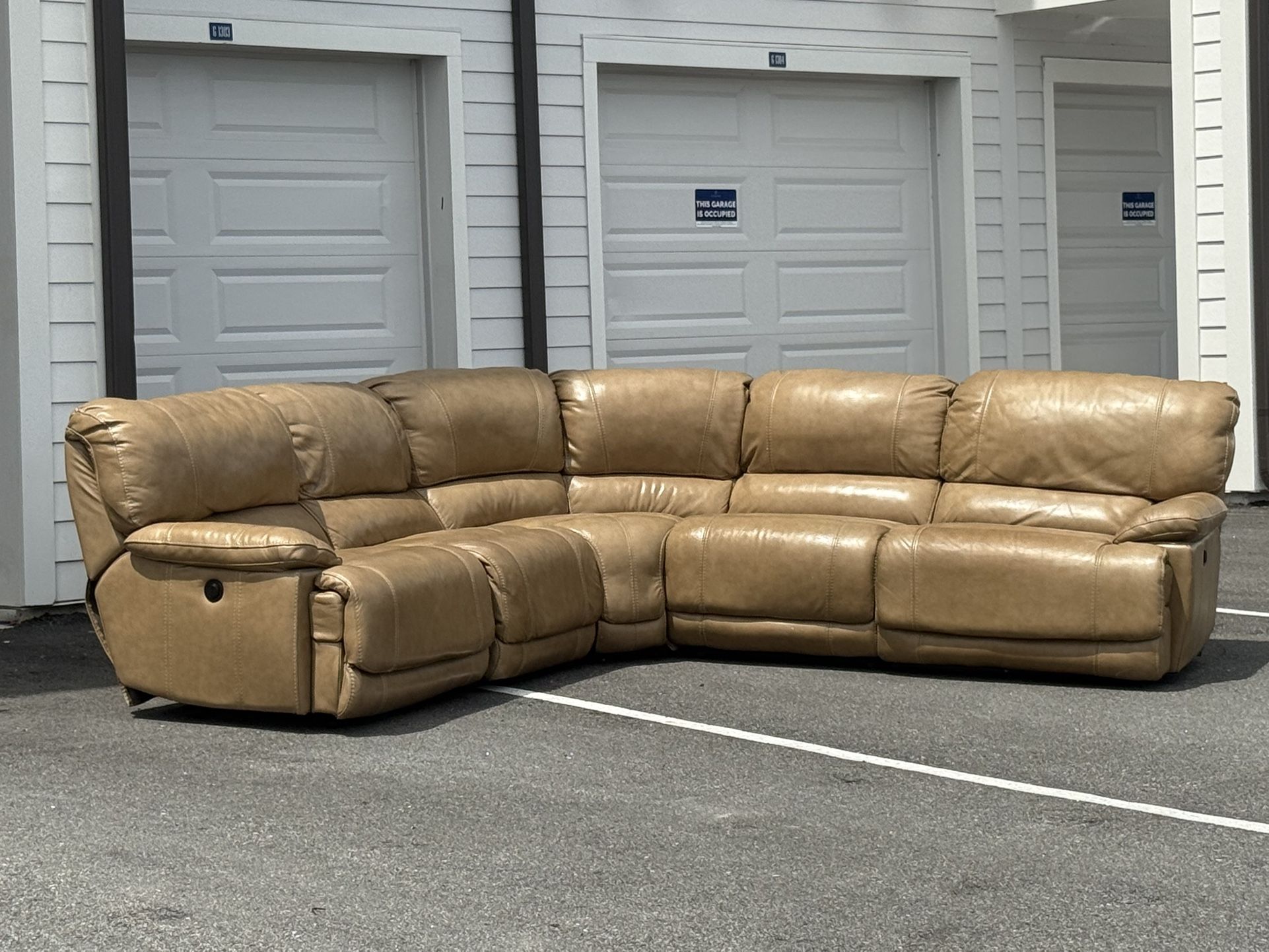 Sectional Couch Real Leather Power Recliner Modular Couch