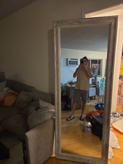 Full Length Floor Mirror Rustic Wood Frame
