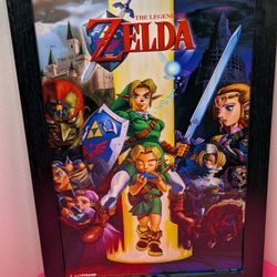 The Legend of Zelda: Ocarina of Time framed poster