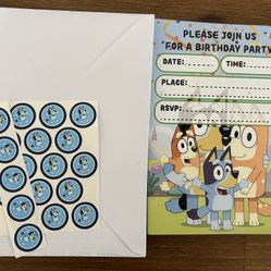 20pc Bluey Birthday Invitations