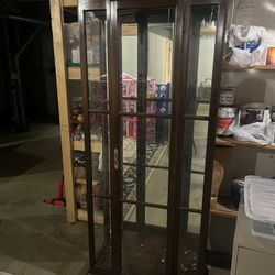 Curio Cabinet With Glass Shelves And Light 