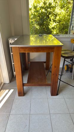 West elm kitchen island  bar stools