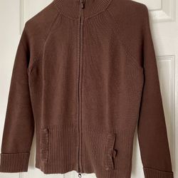  Brand New! Cardigan Sweater Brown 6-8 Full Zipper