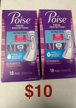 Poise Ultra Thin Pads Moderate Regular – 2 Boxes