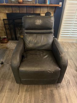 Electric dark brown recliner