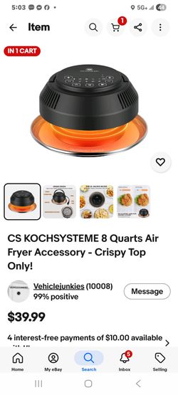 Air fryer top