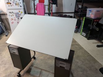 Glass top art desk