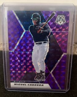 2021 Panini Mosaic Purple Mosaic /49 Miguel Cabrera #117