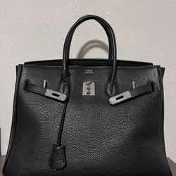 Birkin Black - Silver Hardware - 30 Handbag 
