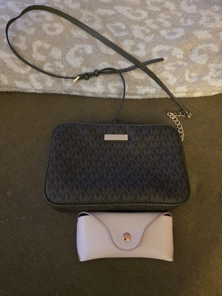 Michael Kors Signature Crossbody- Brown/Olive Green