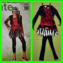 GIRL'S PIRATE COSTUME Size M (10-12)