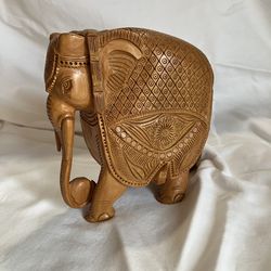 Wooden carved Indian elephant