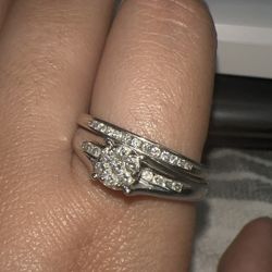 White Gold 10k Wedding set 