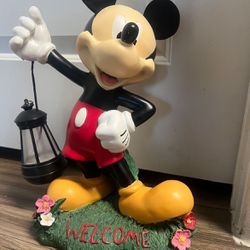 Large Disney Statue With Solar Mickey 