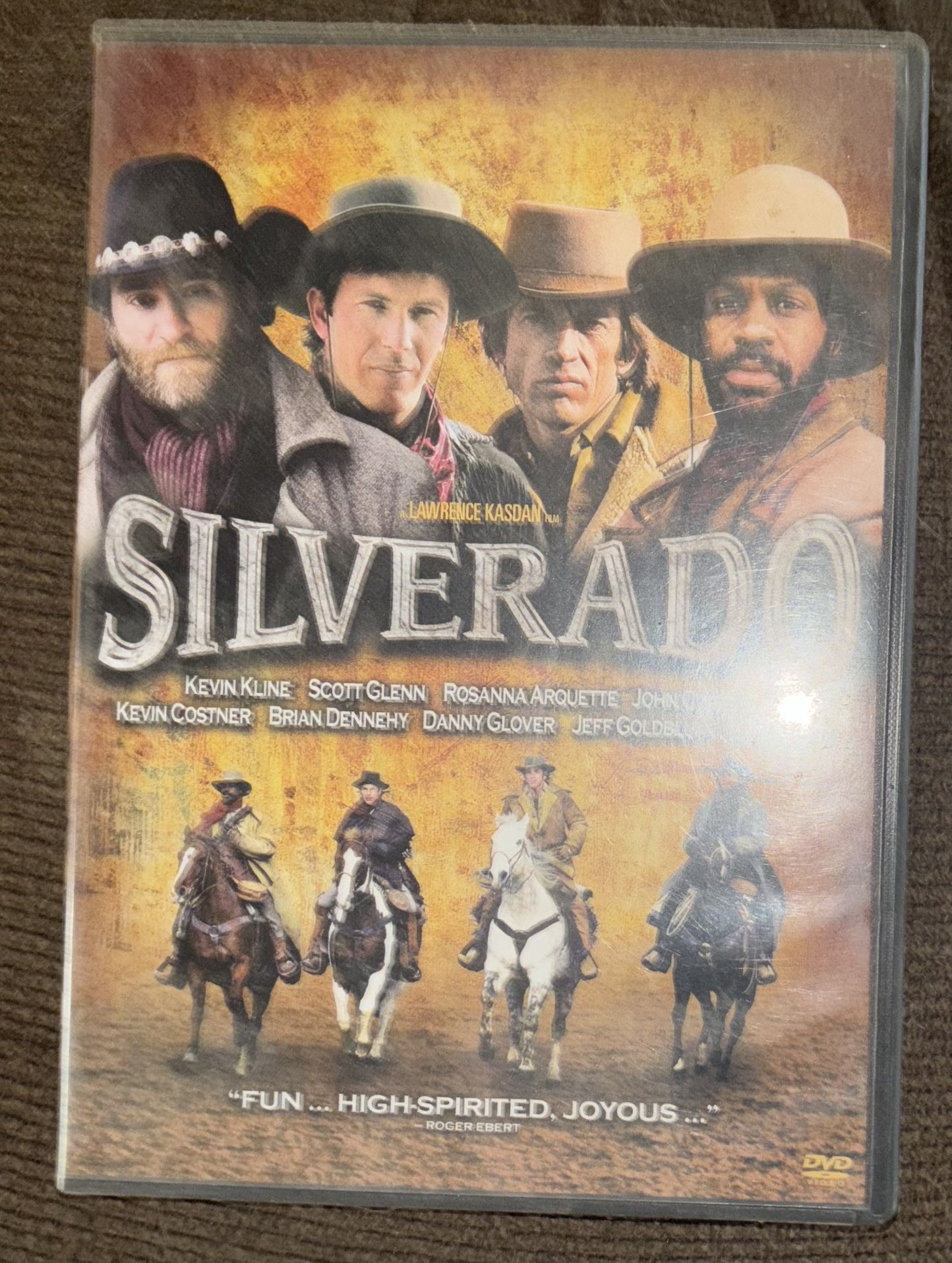 Silverado DVD - A western adventure with Kevin Kline, Scott Glenn, Rosanna Arquette, and John McIntyre