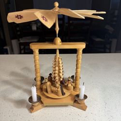 Vintage German Erzgebirge Christmas Pyramid – Nativity (DDR)