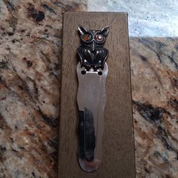 Vintage Silver Owl Book Marker