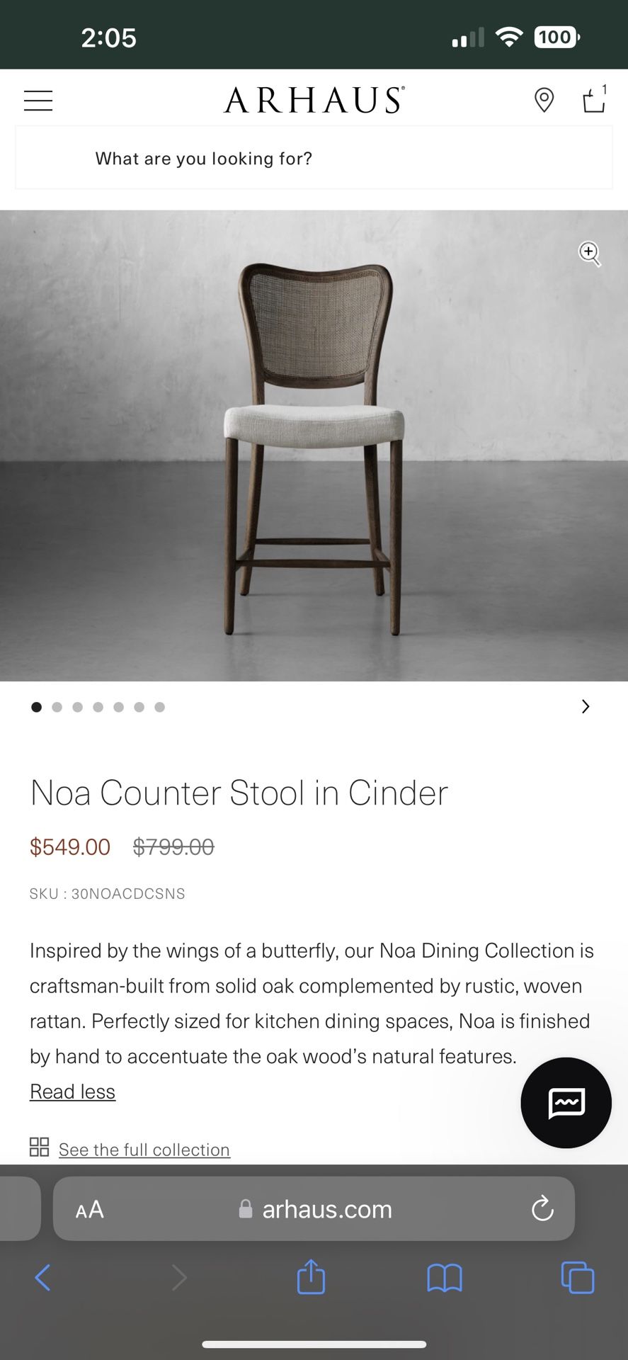 Arhaus noa Counter Stools