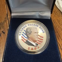 2001 George Walker Bush - Albert Arnold Gore Colorized Medallion #1834 Coin 1.5"