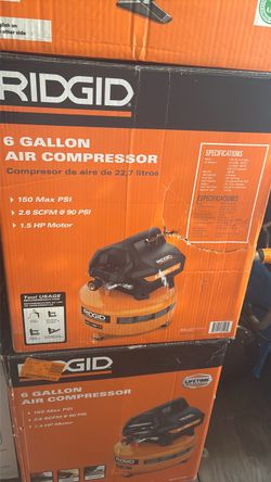 RIDGID 6 Gal. 150 PSI Portable Electric Oil-Free Jobsite Pancake Air Compressor with Dual Pressure G