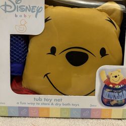 Winnie The Pooh “Tub Toy Mesh Net” A Fun Way To Store & Dry Bath Toys, 3 Sturdy Suction Cups, Attach To Bath Tub Wall