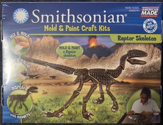 Smithsonian Mold and Paint Dinosaur Raptor Skeleton Craft Kit NEW SEALED
