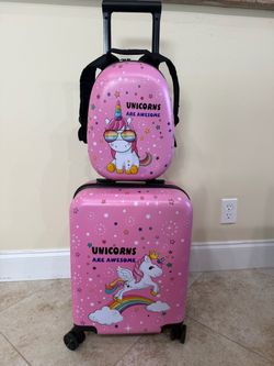 Unicorn Hardside Suitcase & Backpack Set