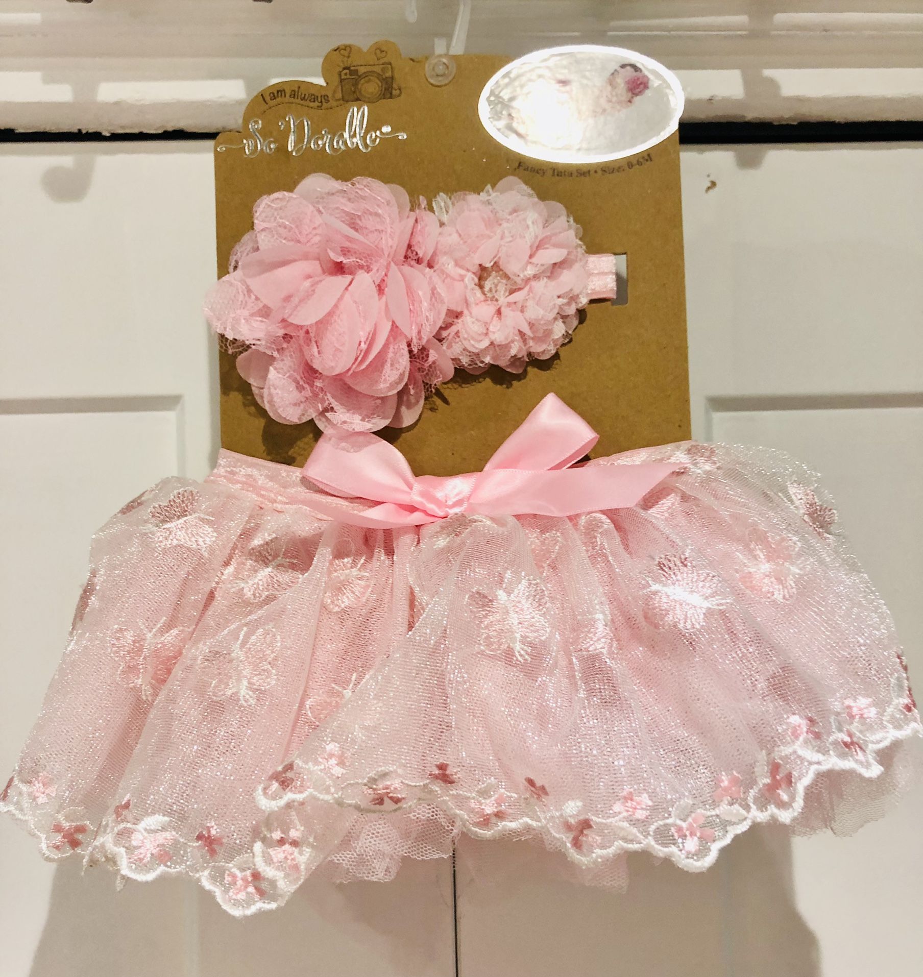 Newborn Baby Tulle Tutu Headband Set - Baby Girl Photo Prop