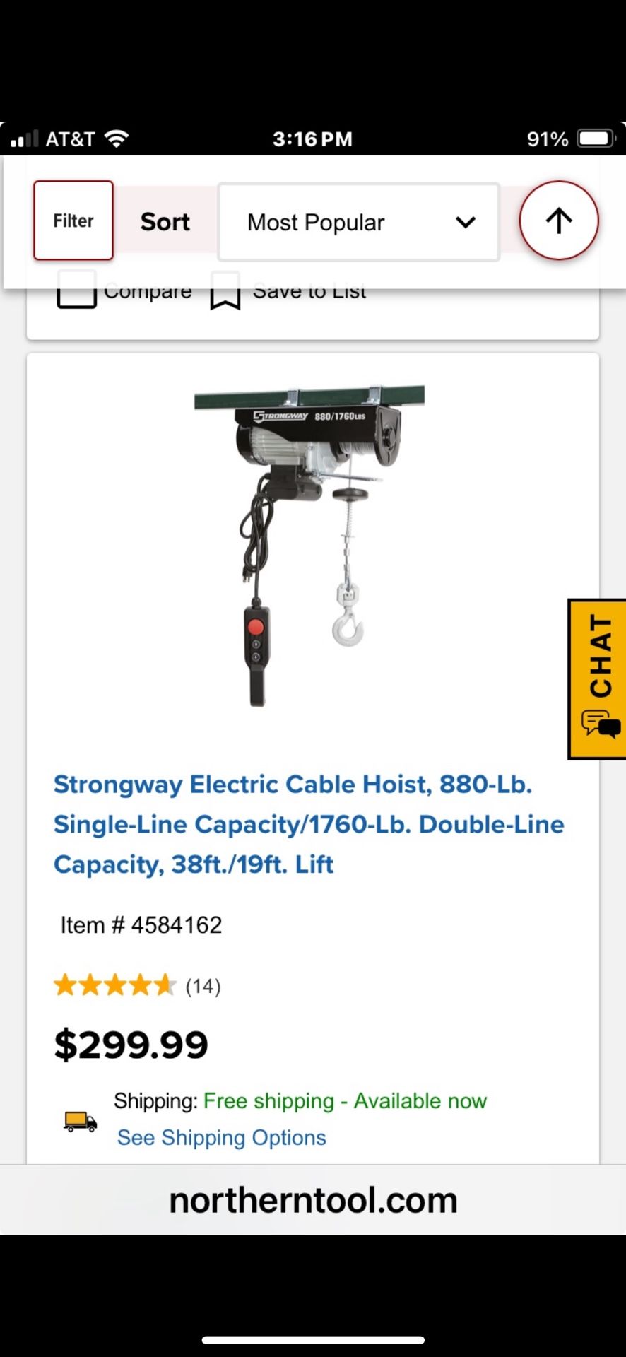 Cable Hoist-Open Box Never Used