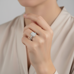 10K White Gold Diamonds Womens Ring - 0.44ct