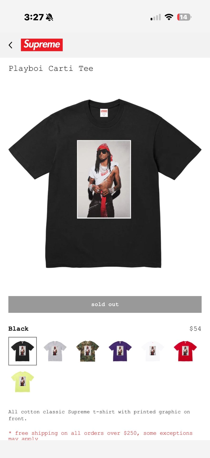 Playboi Carti Supreme Face Tee