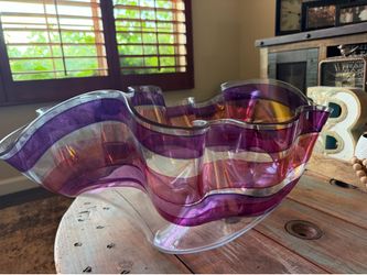 Hand blown glass blown decorative bowl- possible Murano glass