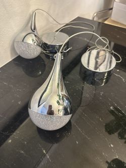 Chrome, Teardrop, Hanging Light Set