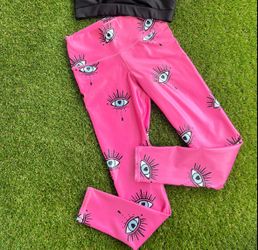 Leggings Leather Effect Fucsia 