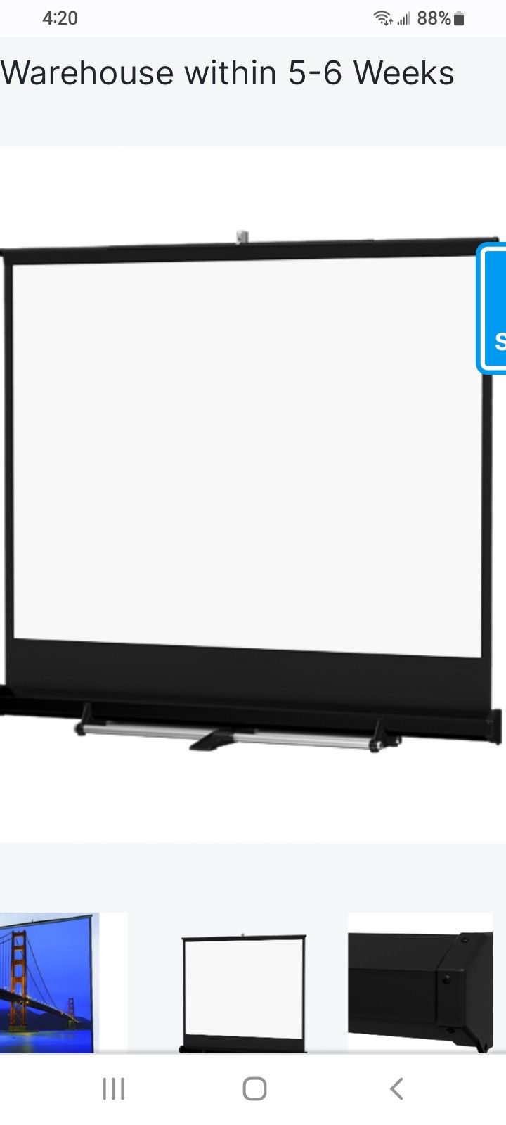  100 Inch Da-lite Portable HD Projection Screen