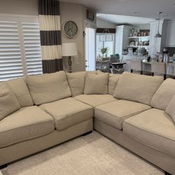 Macys Feather Filled 5 Seat Sectional In Tan