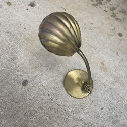 Mid Century Brass Clam Shell Table Lamp  
